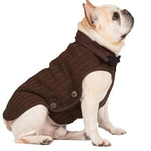 NWT Dog Gone Smart Nano Knit Dog Sweater Coat Jacket by DGS BROWN SZ MEDIUM 16